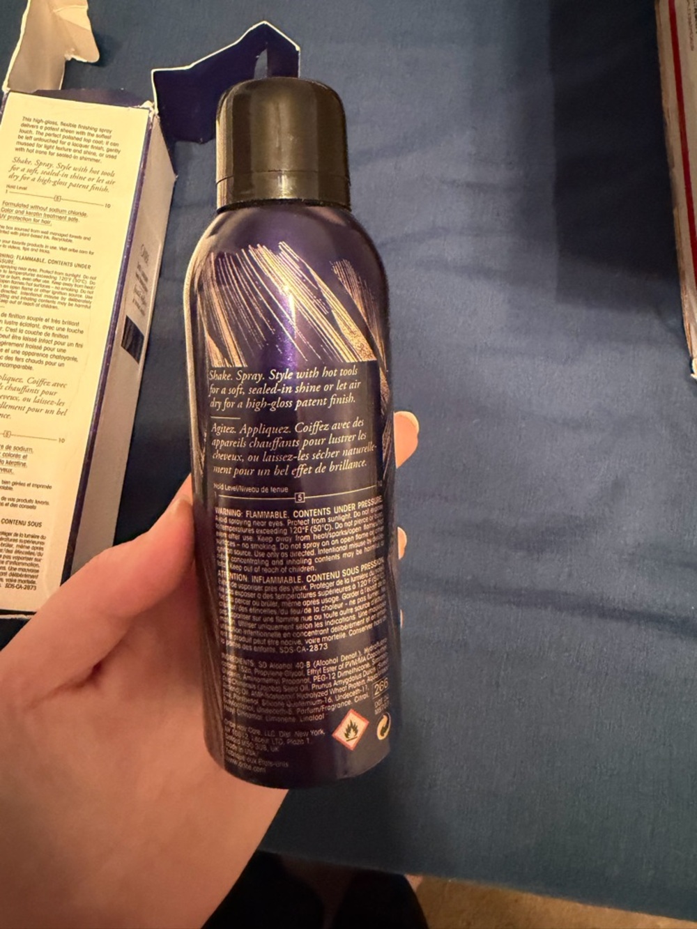 Oribe Soft Lacquer Heat Styling Spray - Purple & Gold Bottle - Picture 2 of 3